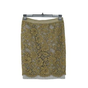 Loft olive lace skirt sz 2